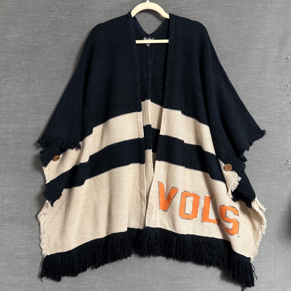 Gameday Couture Poncho XL/XXL Tennessee Vols Football Fringe Striped Wrap